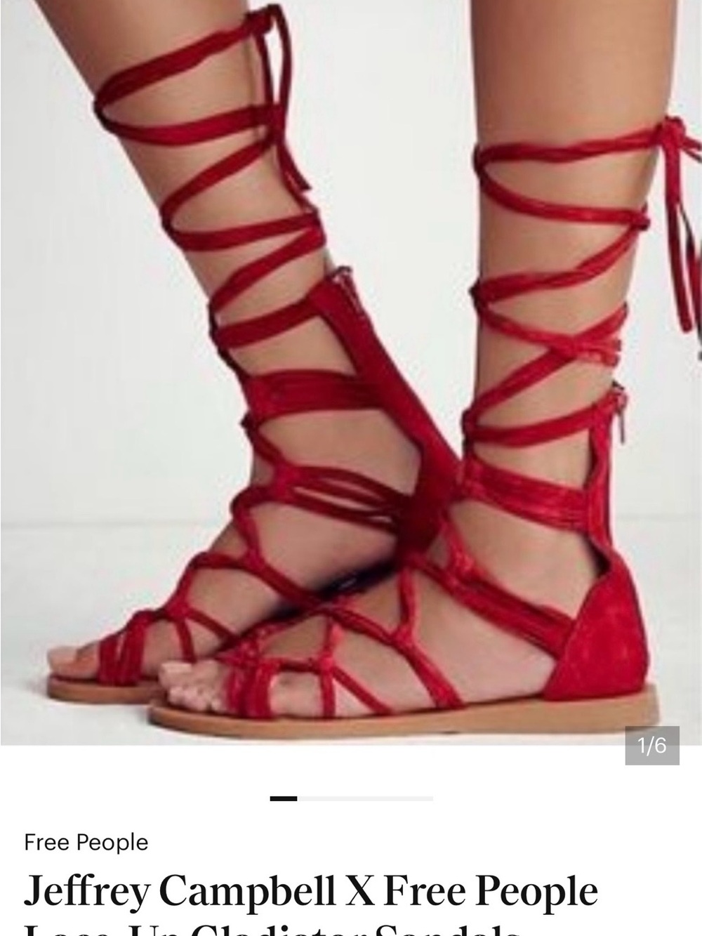 Jeffrey Campbell Red Lace-Up Gladiator Sandals